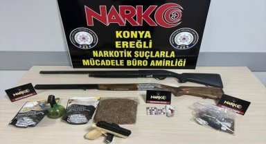 Konya'da uyuşturucu ticareti yaptıkları iddiasıyla 2 zanlı tutuklandı