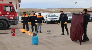 Sivas'ta yangın tatbikatı yapıldı 