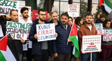 Tekirdağ'da sağlık çalışanları Gazze için "sessiz yürüyüş" gerçekleştirdi