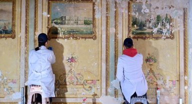 Yıldız Sarayı'nda restorasyon çalışmalarında duvar resimleri bulundu