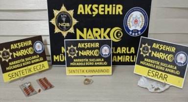 Akşehir'de polisi görünce geri geri kaçmak isteyen sürücü yakalandı
