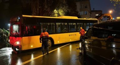 Beşiktaş'ta İETT otobüsünün karıştığı kazada 2 kişi yaralandı