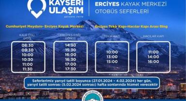 Büyükşehir’den Erciyes Otobüs Seferlerine Yarıyıl Tatili Düzenlemesi