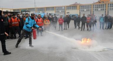 Gerçeğinden farksız yangın tatbikatı!