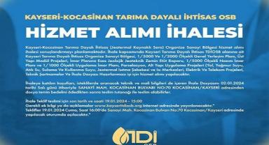  Tarıma Dayalı İhtisas Organize Sanayi Bölgesi ihaleye sunuluyor!