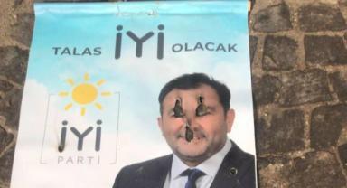 İYİ Parti Talas Belediye Başkan Adayı Göker Gözütok’un Talas’taki afişlerine saldırı