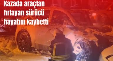 Ağaca çarparak alev alan otomobil küle döndü: 1 ölü