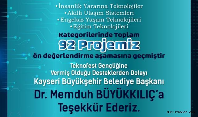 KAYMEK’in ‘Teknofest’ Gençliği, 92 Proje ile Ön Değerlendirme Aşamasına Geçti