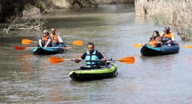 Kayseri'deki Zamantı Irmağı kano tutkunlarının yeni rotası oldu
