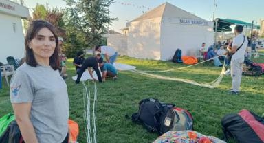 Talas Ali Dağı'nda Yamaç Paraşütü Eğitimleri Devam Ediyor