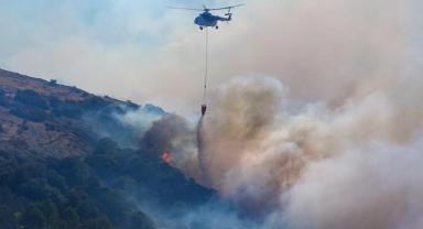 İzmir ve Manisa'daki orman yangınlarına müdahale sürüyor