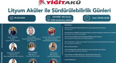 'Lityum Aküler ile Sürdürülebilirlik Günleri'ne davetlisiniz!