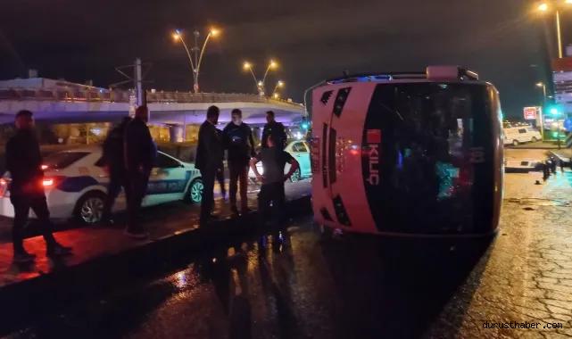 Kayseri’de işçi servisi devrildi: 9 yaralı