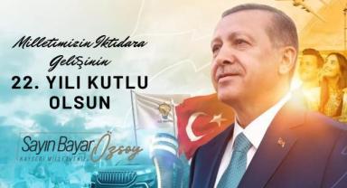 AK Parti’nin 22. Yıl Dönümü: Milletvekili Özsoy’dan Teşekkür Mesajı