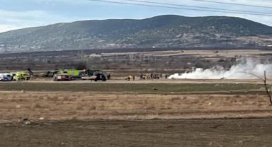 Isparta'da askeri helikopter düştü