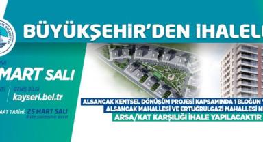 Büyükşehir Belediyesi'nden arsa/kat karşılığı ihale