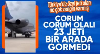 Çorum'daki sosyete düğününe ünlü akını: Özel jetler havaalanına sığmadı