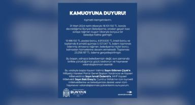 Bünyan Belediyesi borçlarının tamamını ödedi!