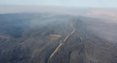 Çanakkale’deki orman yangınında zarar gören alanlar görüntülendi