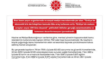 DMM: “Türkiye’nin makam araçları sayısı 130 bine dayandı iddiası asılsızdır