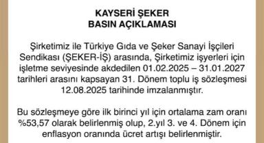 Kayseri Şeker İşçilerine Tarihi Zam