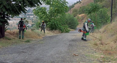 Kayseri Talas'ta Ali Dağı'na yangın önlemi