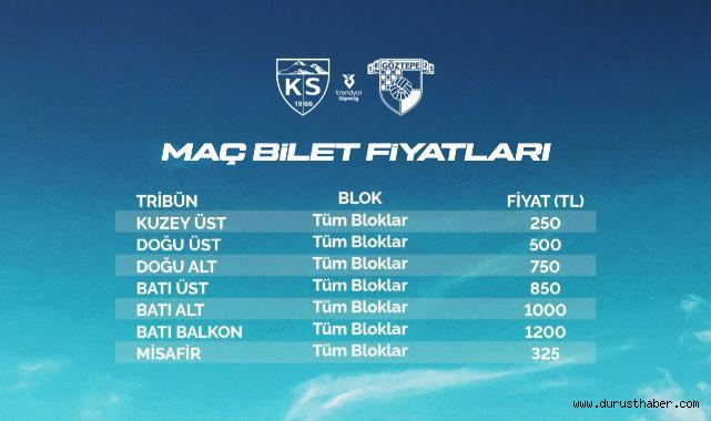 Kayserispor – Göztepe maç biletleri satışa çıktı