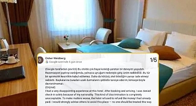 İsrail Vatandaşının Konaklama Talebini Reddetti