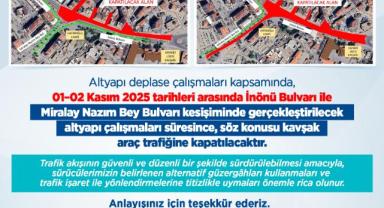 Kayseri’de İnönü Bulvarı Kavşağı 2 Gün Trafiğe Kapatılacak