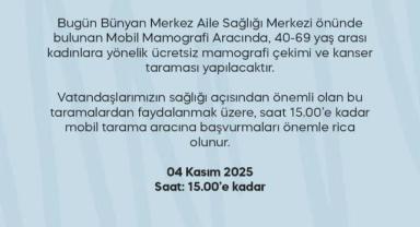 Bünyan’da Kadınlara Ücretsiz Kanser ve Mamografi Tarama