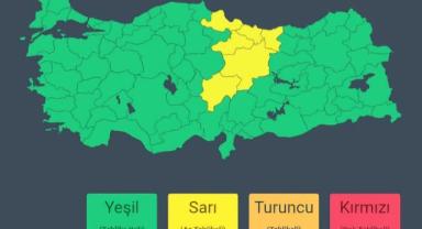 Giresun, Kayseri ve Samsun için Sarı Uyarı