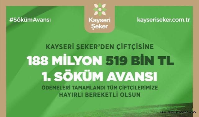 Kayseri Şeker’den Çiftçiye 188 Milyon TL Avans Desteği
