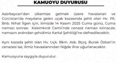 Şehit Pilotlar İçin Kayseri'de Tören Düzenlenecek