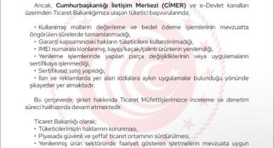 Ticaret Bakanlığı’ndan Açıklama