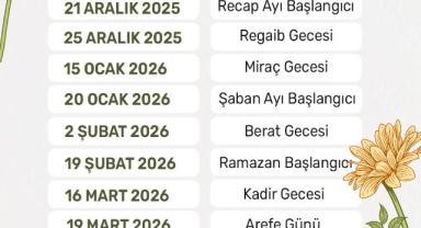 2026 Üç Aylar Takvimi Açıklandı: İşte Mübarek Günler