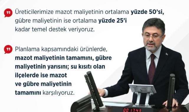 Bakan Yumaklı: 13 Stratejik Üründe Üretim Planlaması Başladı