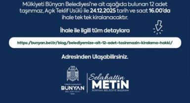 Bünyan’da belediyeye ait 12 iş yeri ihaleyle kiralanacak