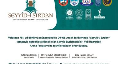 Kayseri’de ‘Seyyid-i Sırdan’ Anma Programı Düzenlenecek
