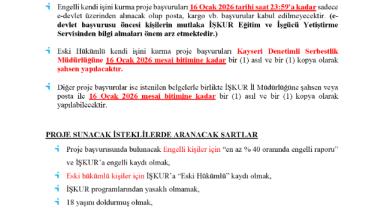  2026 Engelli ve Eski Hükümlülere İş Desteği