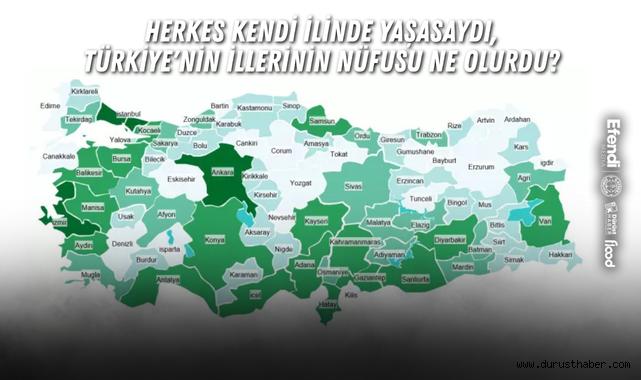 Herkes Kendi İlinde Yaşasaydı, Türkiye'nin İllerinin Nüfusu Ne Olurdu?