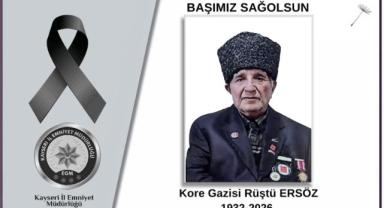 Kayseri’de Kore Gazisi Rüştü Ersöz Son Yolculuğuna Uğurlandı