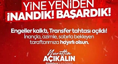 Kayserispor'da Transfer Tahtası Yeniden Açıldı