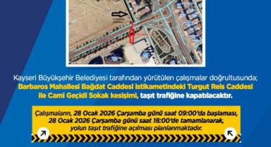 Turgut Reis Caddesi 28 Ocak’ta Trafiğe Kapalı