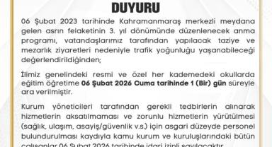 Kahramanmaraş Valiliği'nden 6 Şubat İçin Açıklama