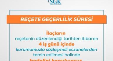 SGK’dan Vatandaşa Reçete Hatırlatması: 4 Gün Detayı