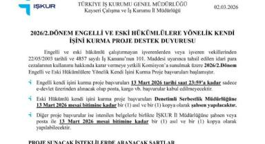 İŞKUR’dan engelli ve eski hükümlülere hibe desteği