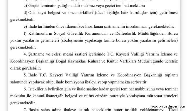 İncesu’daki Doğal Mineralli Su Sahası İhaleye Çıkıyor