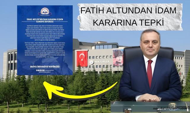 İsrail Meclisi’nin İdam Kararına ERÜ’den Tepki