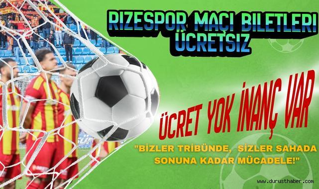 Ücret Yok İnanç Var: Rizespor Maçı Biletleri Ücretsiz