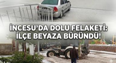 İncesu’da Dolu Felaketi: İlçe Beyaza Büründü!